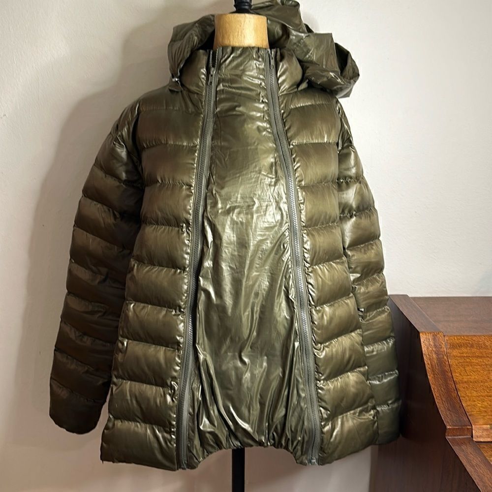 Nom XS Agnes Puffer Coat Maternity mid panel removable for use post partum EUC